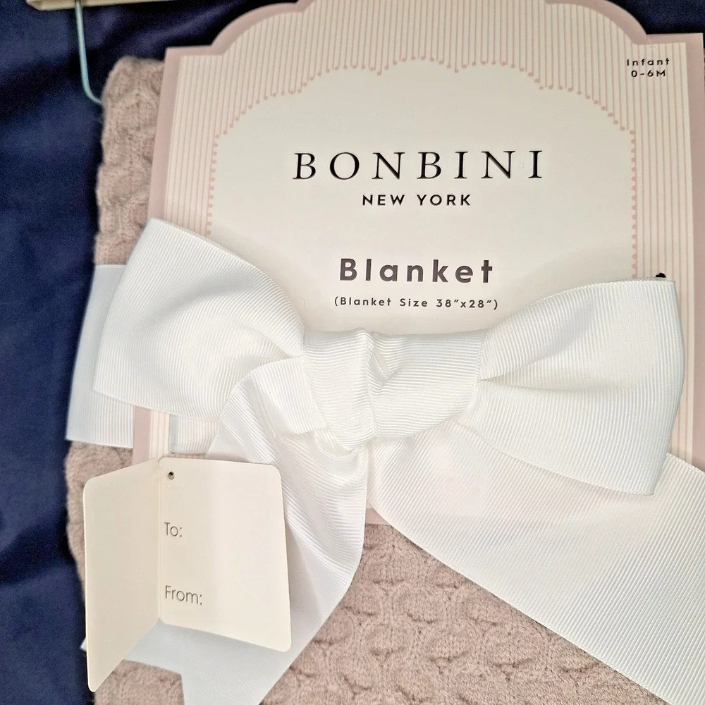 Bonbini New York Knitted Baby Blanket Beige Tan Soft 28